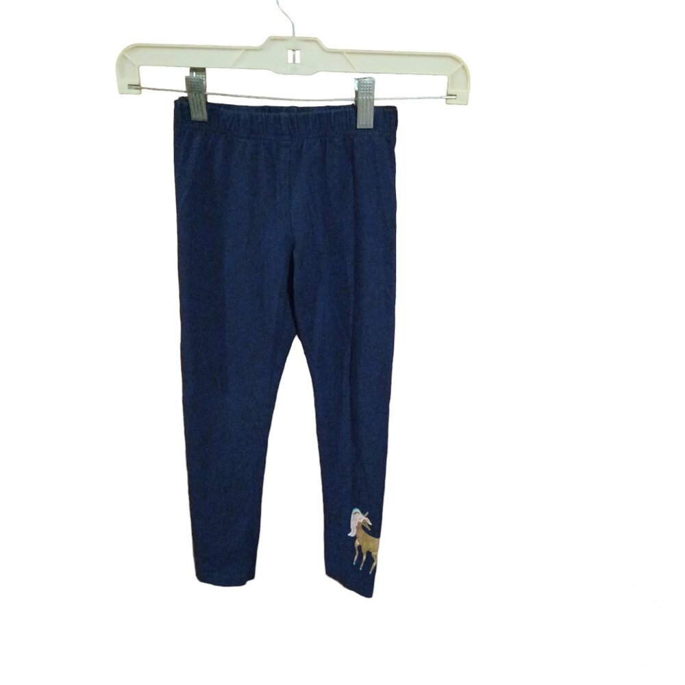 Carter's Kids Leggings Navy Blue With Unicorn EUC